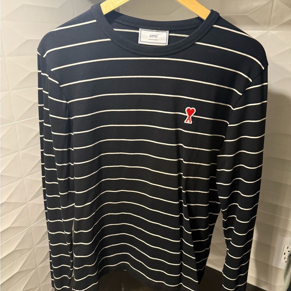 Ami Black Striped Men's Shirt